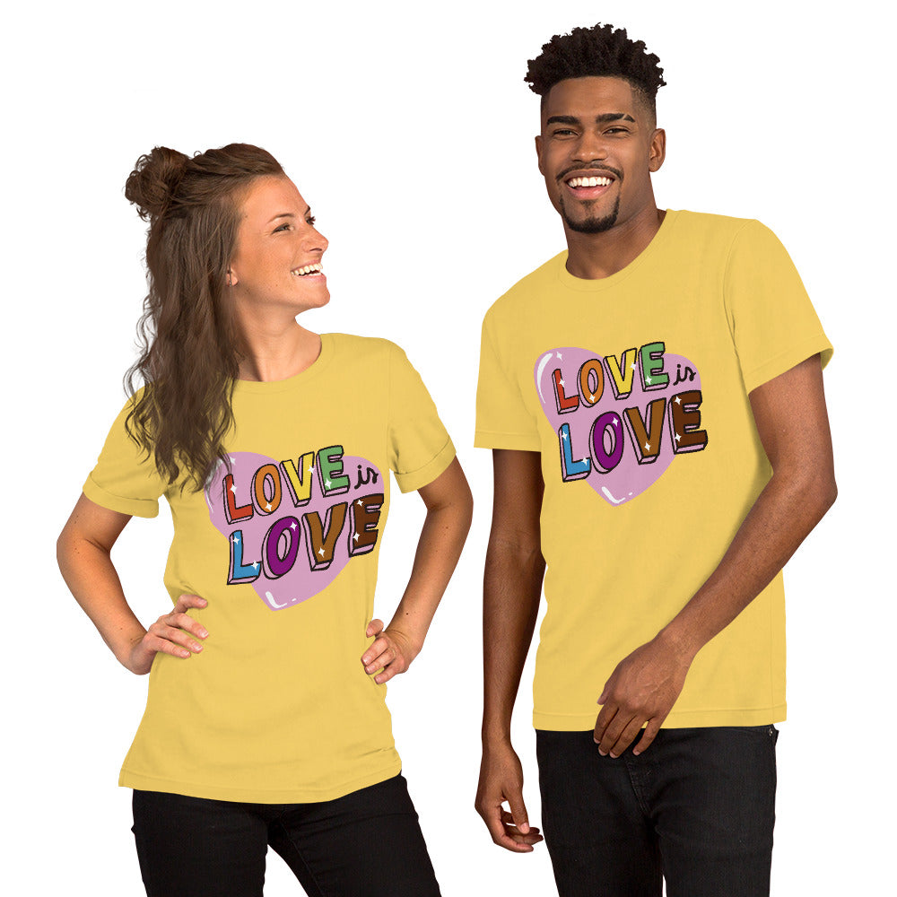 T-Shirts - Love Is Love (Glamourange Love Staple T-Shirts - Front Print 0039 Model)