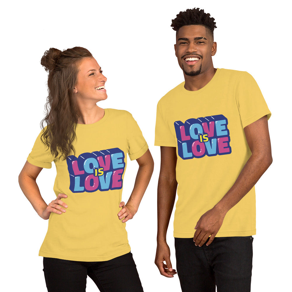 T-Shirts - Love Is Love (Glamourange Love Staple T-Shirts - Front Print 0040 Model)