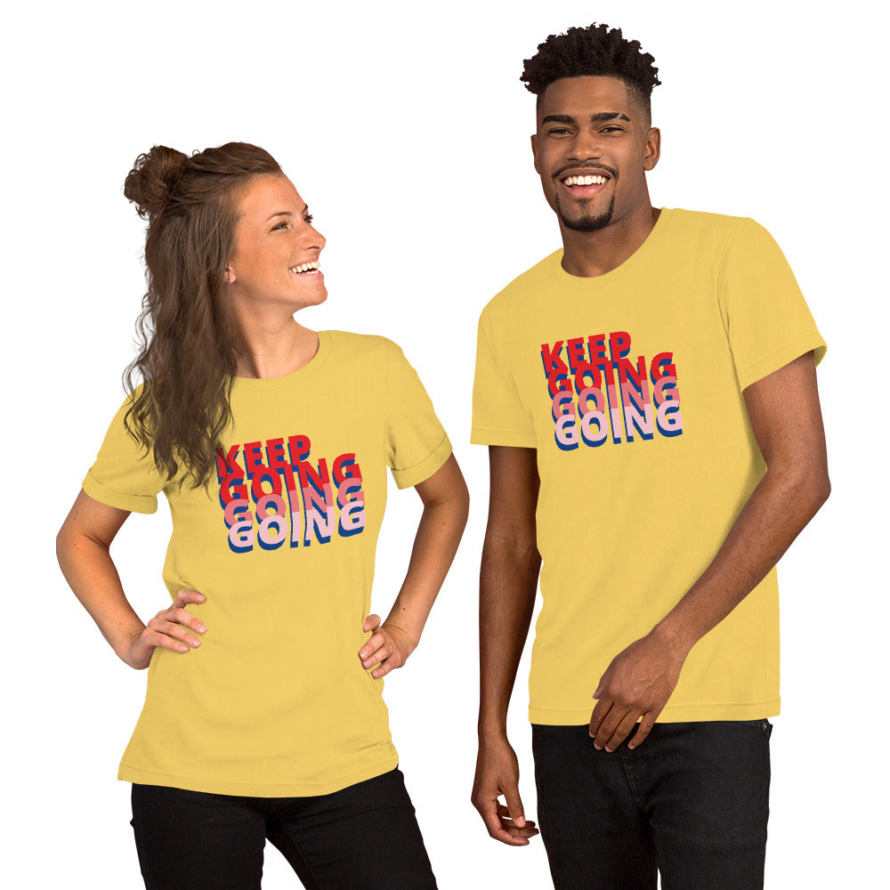 Unisex T Shirts - Keep Going, Going, Going (Glamourange Motivation Staple T-Shirts - Front Print)