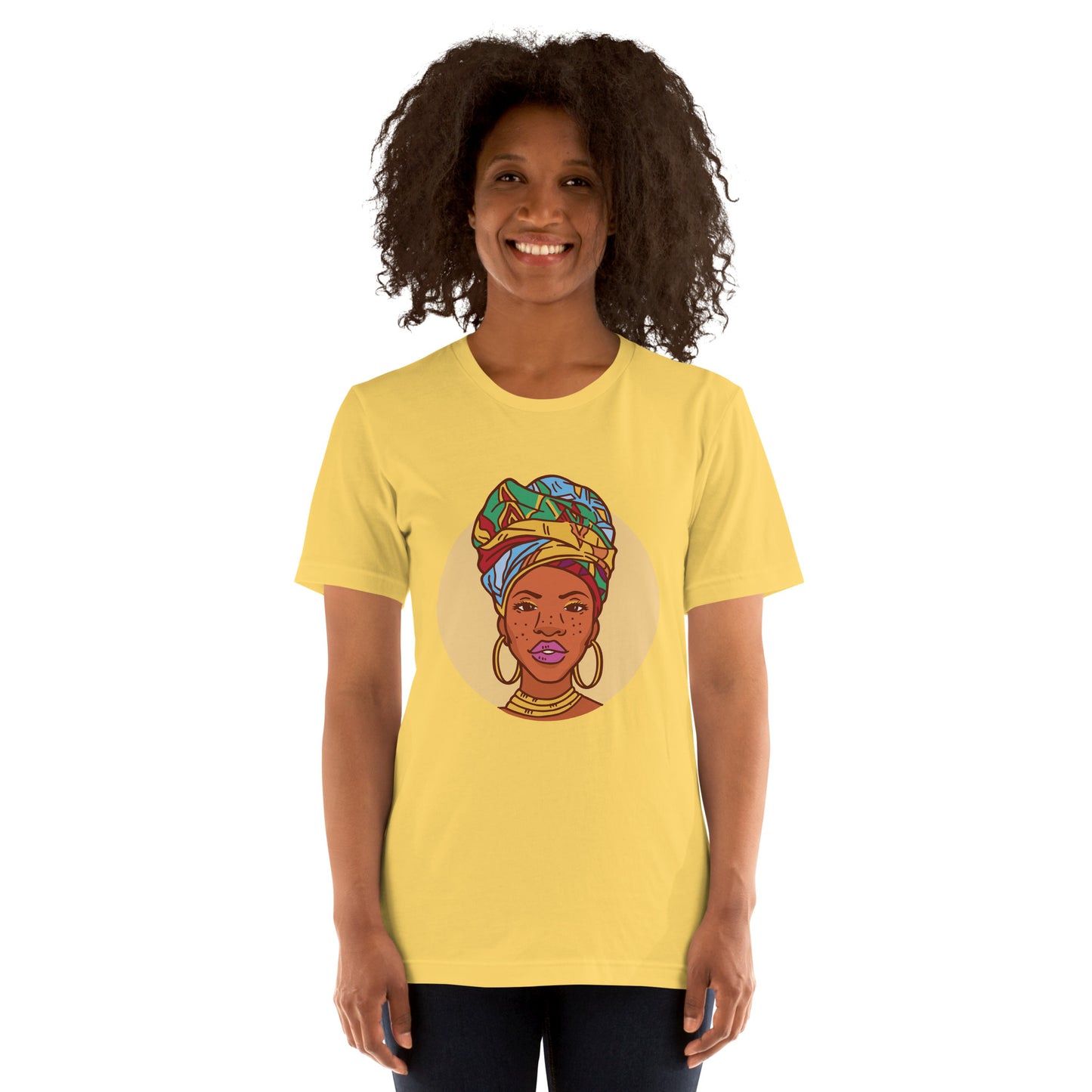 T-Shirts - Ebony Head Wrap (Glamourange Ebony Staple T-Shirts - Front Print 0022 Model)