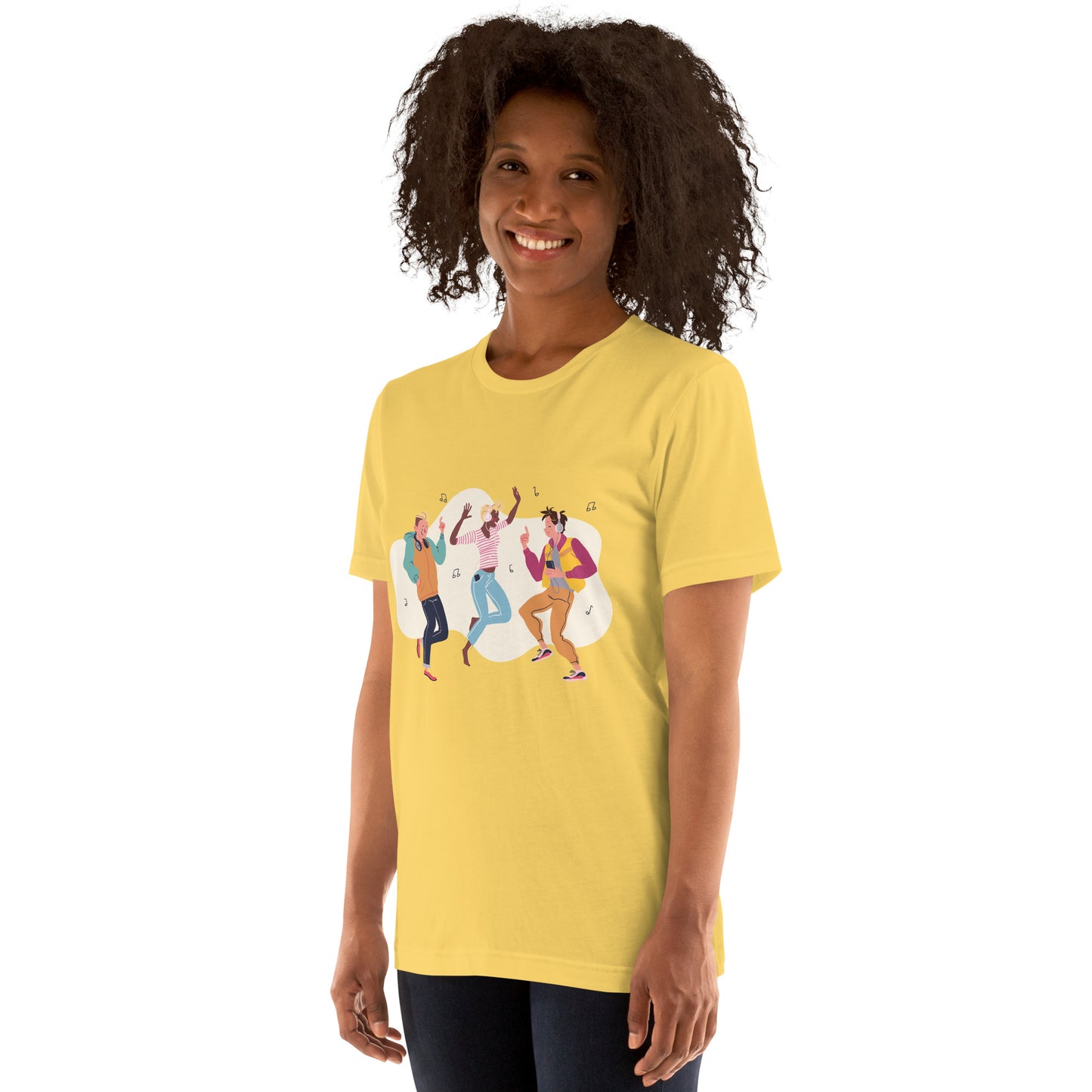 T-Shirts - Let The Music Play (Glamourange Ebony Staple T-Shirts - Front Print 0014 Model)