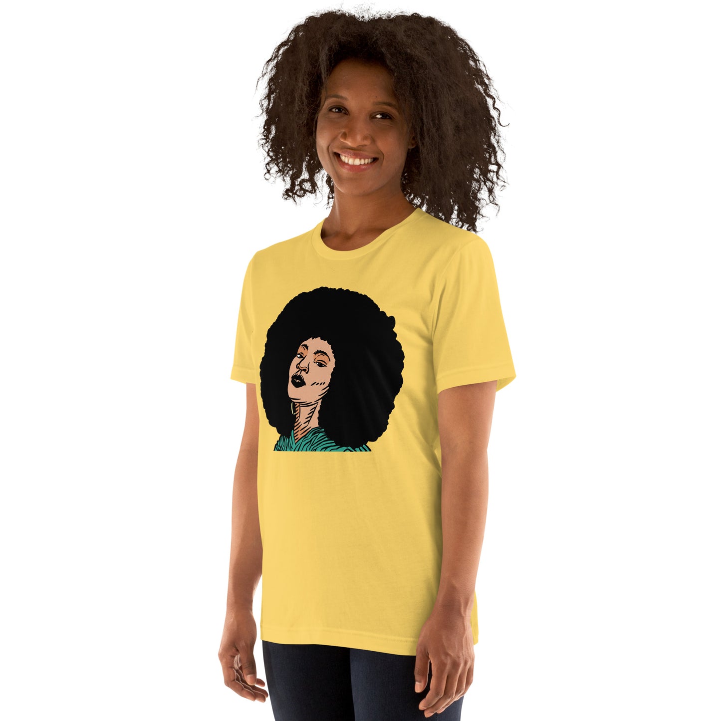 T-Shirts - Bold And Beautiful (Glamourange Ebony Staple T-Shirts - Front Print 0020 Model)