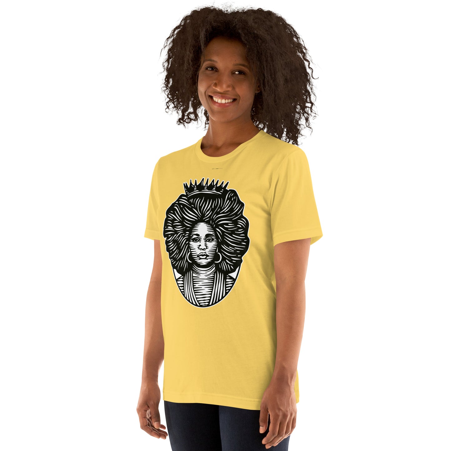 T-Shirts - The Beautiful Queen (Glamourange Ebony Staple T-Shirts - Front Print 0021 Model)