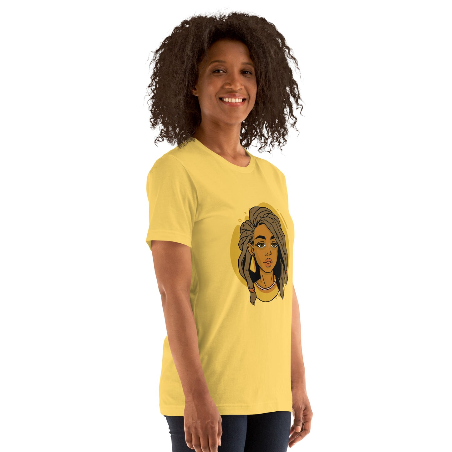 T-Shirts - Ebony Woman Dreadlocks (Glamourange Ebony Staple T-Shirts - Front Print 006 Model)