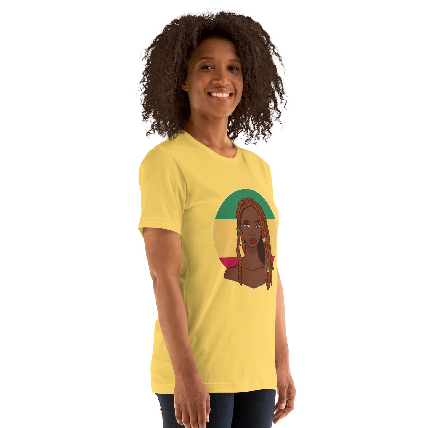 T-Shirts - Ebony Woman Dreadlocks (Glamourange Ebony Staple T-Shirts - Front Print 007 Model)