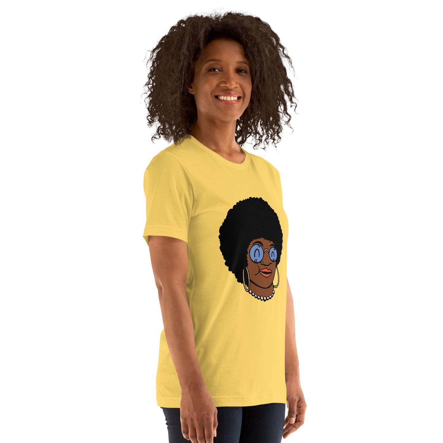 T-Shirts - Beautiful Afro (Glamourange Ebony Staple T-Shirts - Front Print 009 Model)