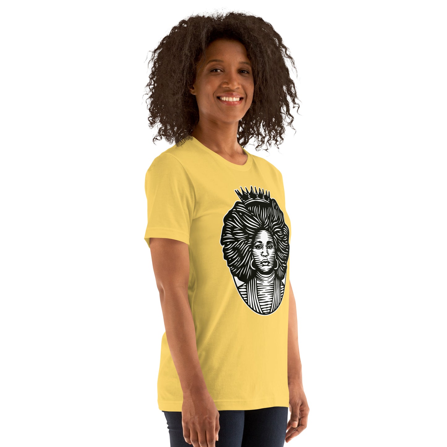 T-Shirts - The Beautiful Queen (Glamourange Ebony Staple T-Shirts - Front Print 0021 Model)