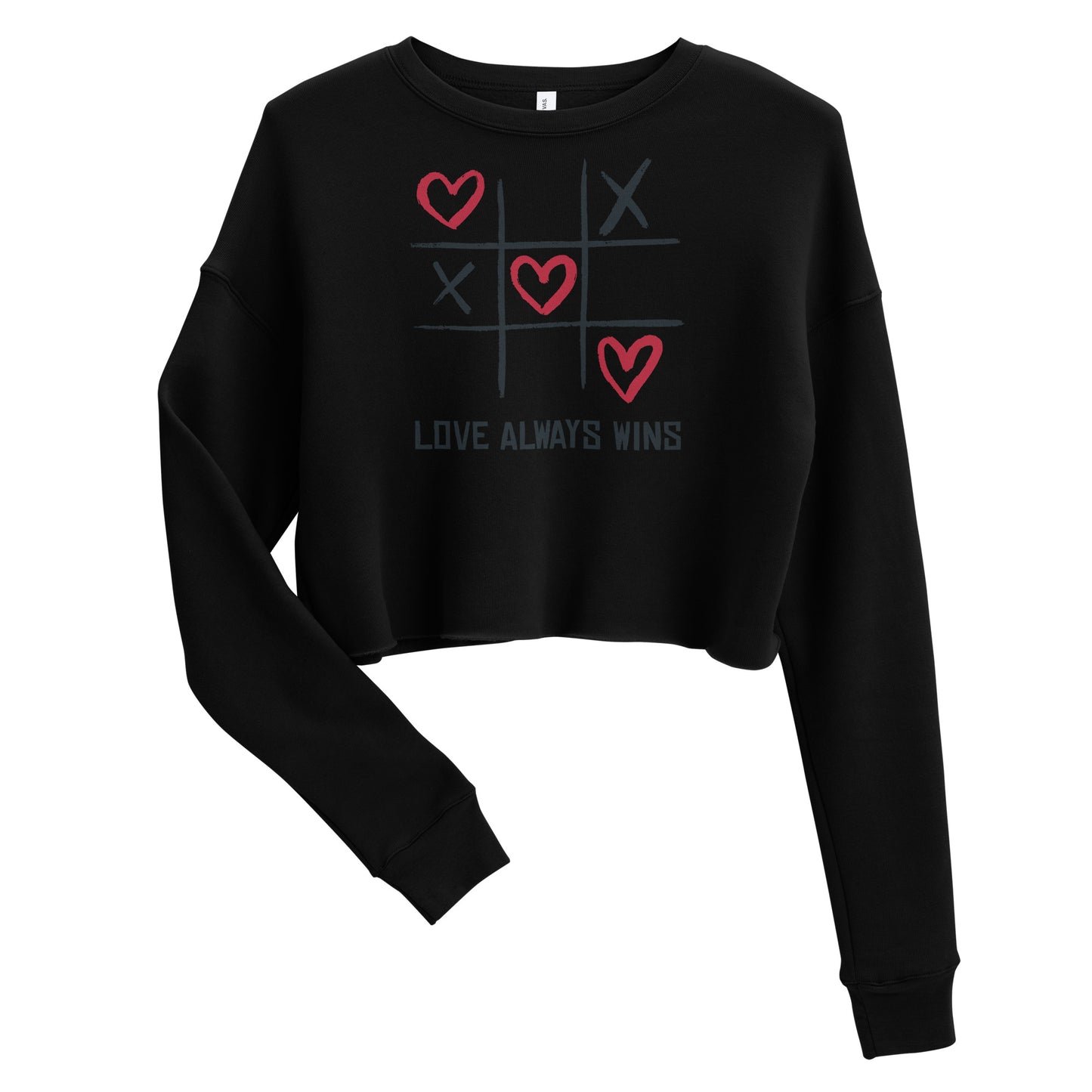 Crop Sweatshirt Womens (Love Always Wins - Inspiration 006)
