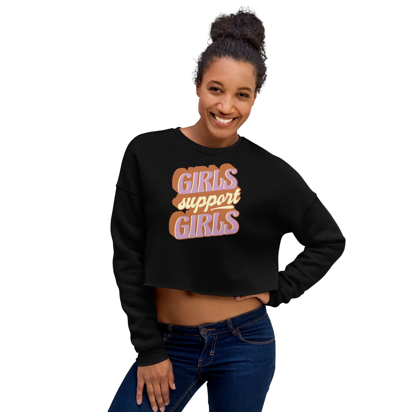 Crop Sweatshirt Womens (Girls Support Girls - Inspiration 0019)