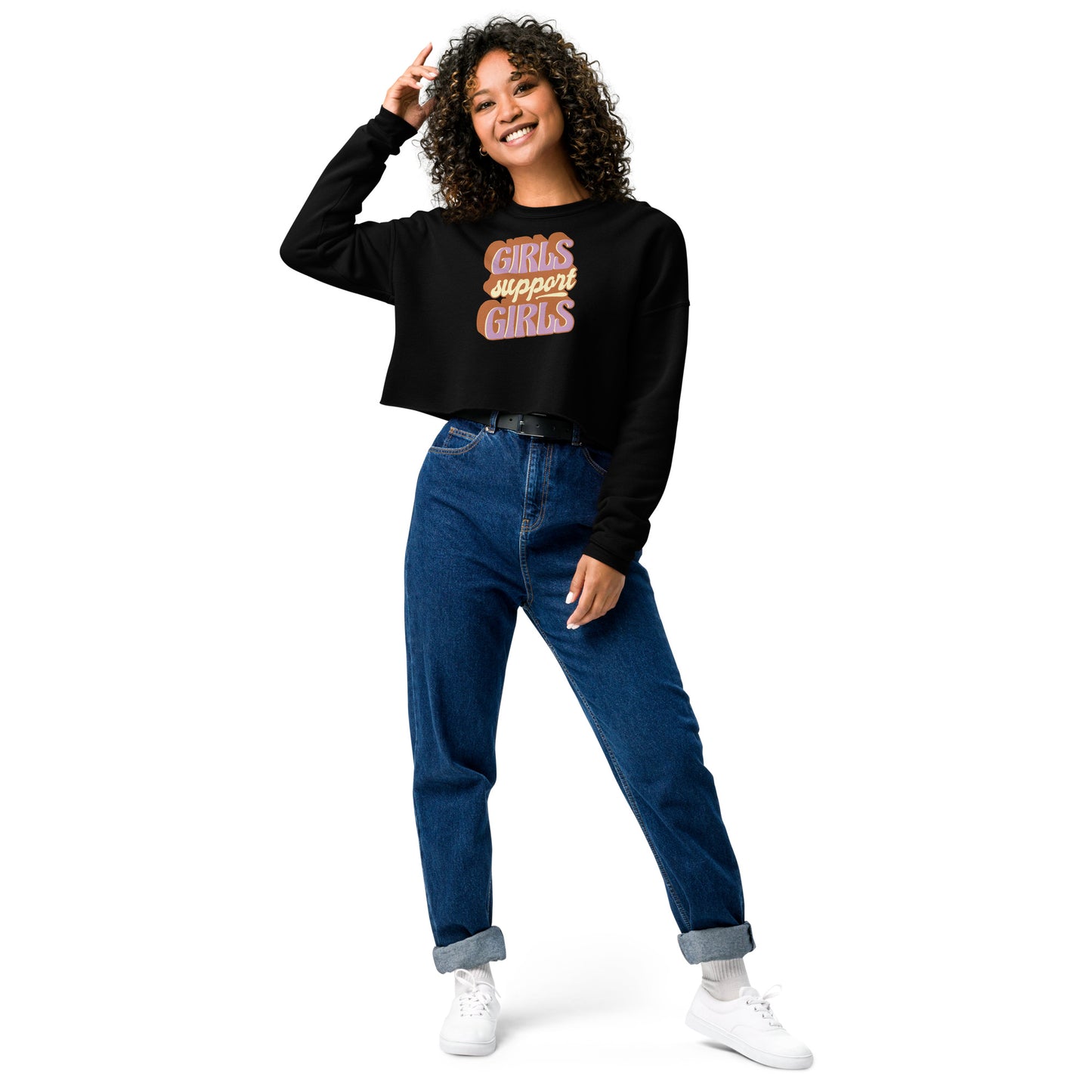 Crop Sweatshirt Womens (Girls Support Girls - Inspiration 0019)