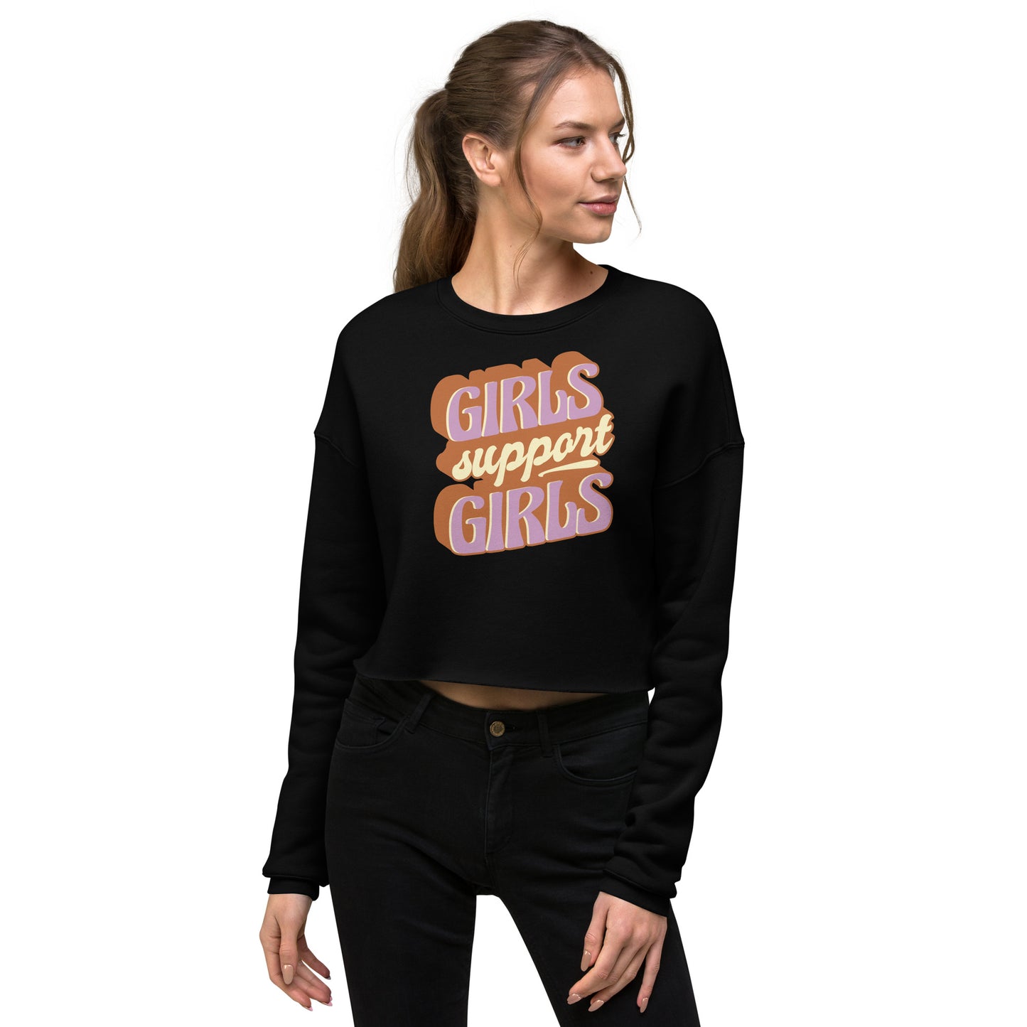 Crop Sweatshirt Womens (Girls Support Girls - Inspiration 0019)