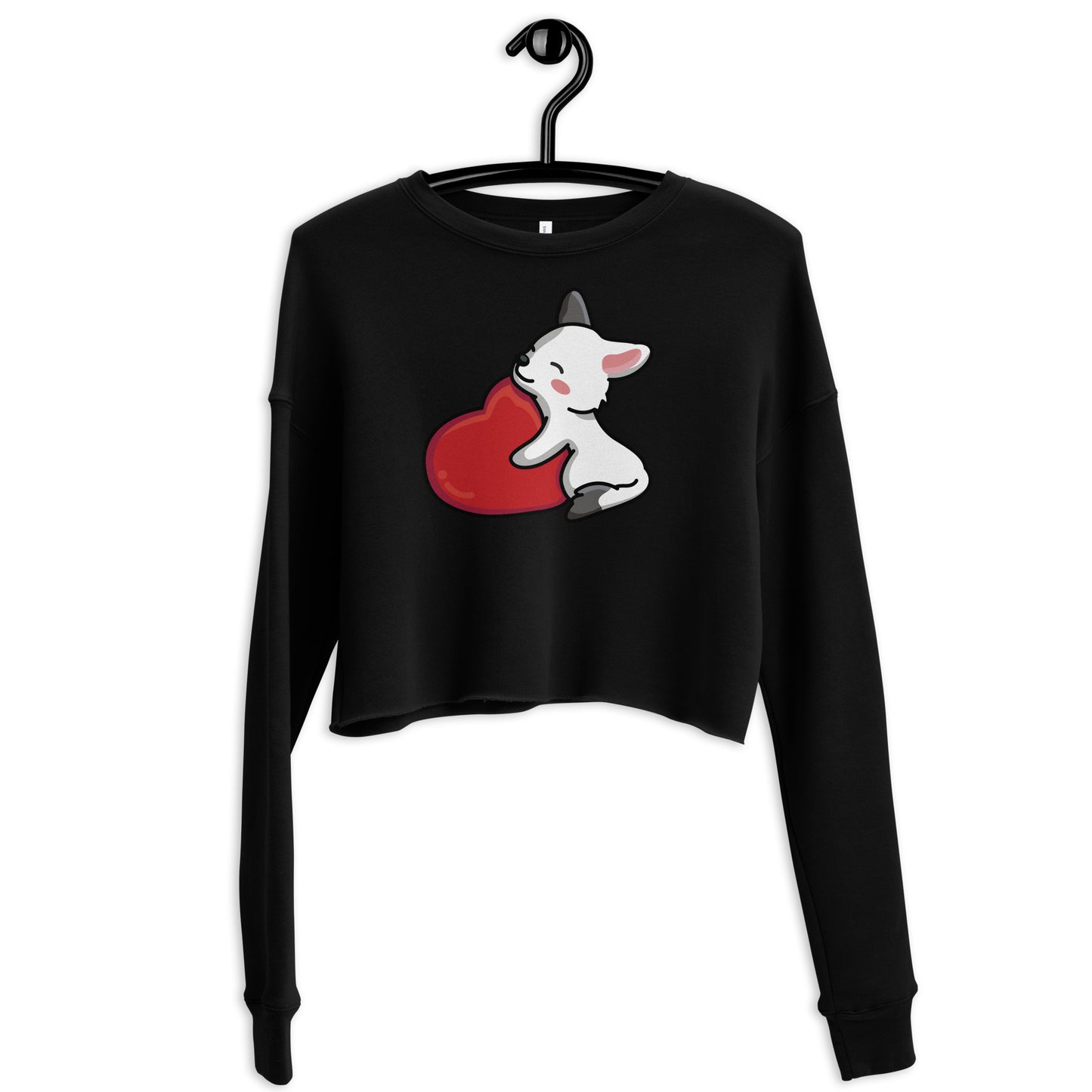 Crop Sweatshirt Womens (Cute Dog With Heart - Dog Love Heart 0027)