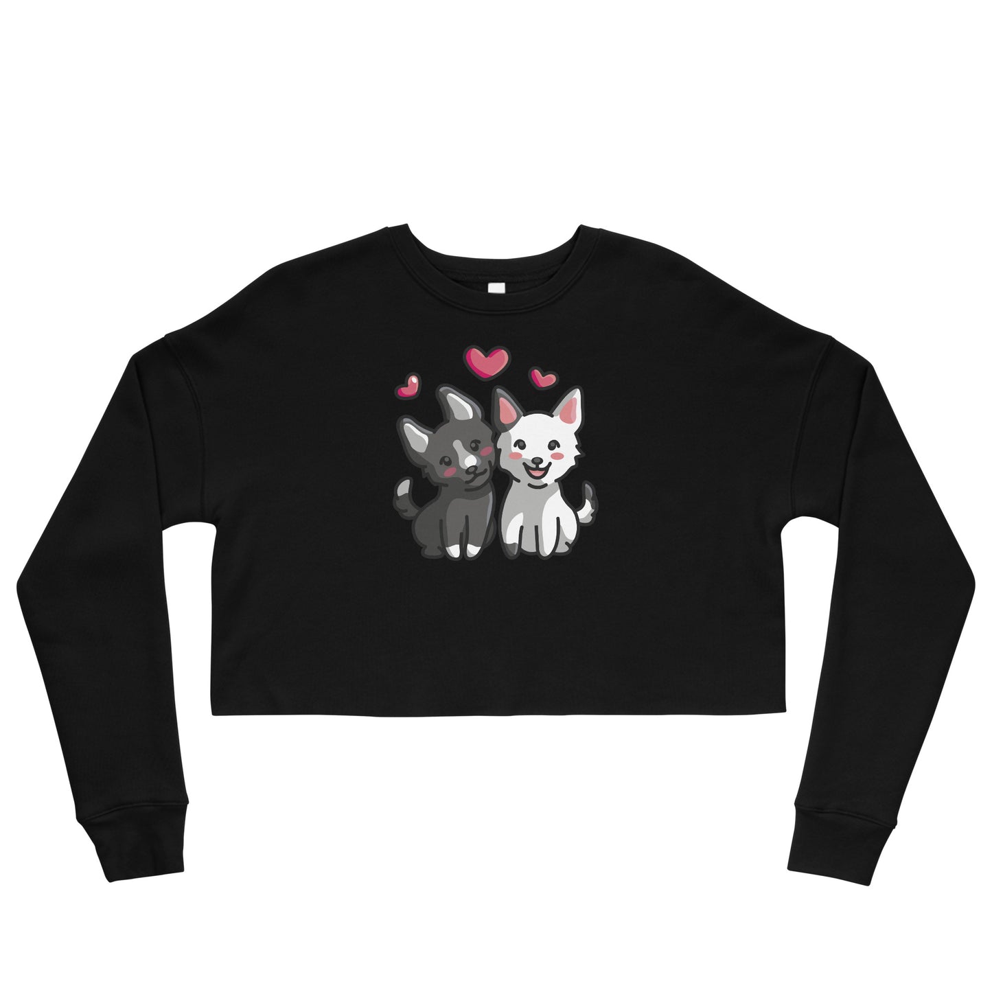 Crop Sweatshirt Womens (Cute Dogs With Heart - Dogs Love Hearts 0028)