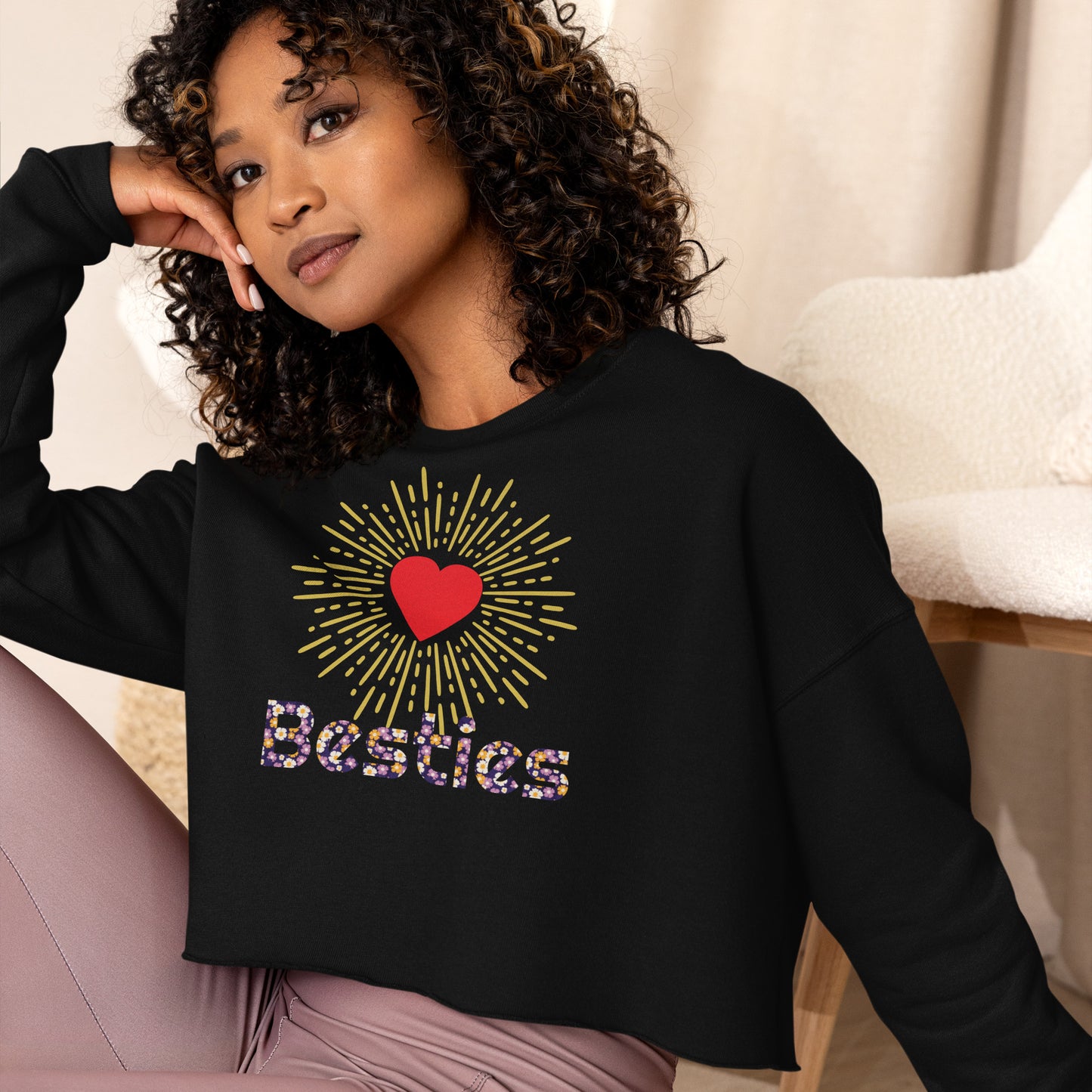 Crop Sweatshirt Womens (Besties - True Friendship 0029)