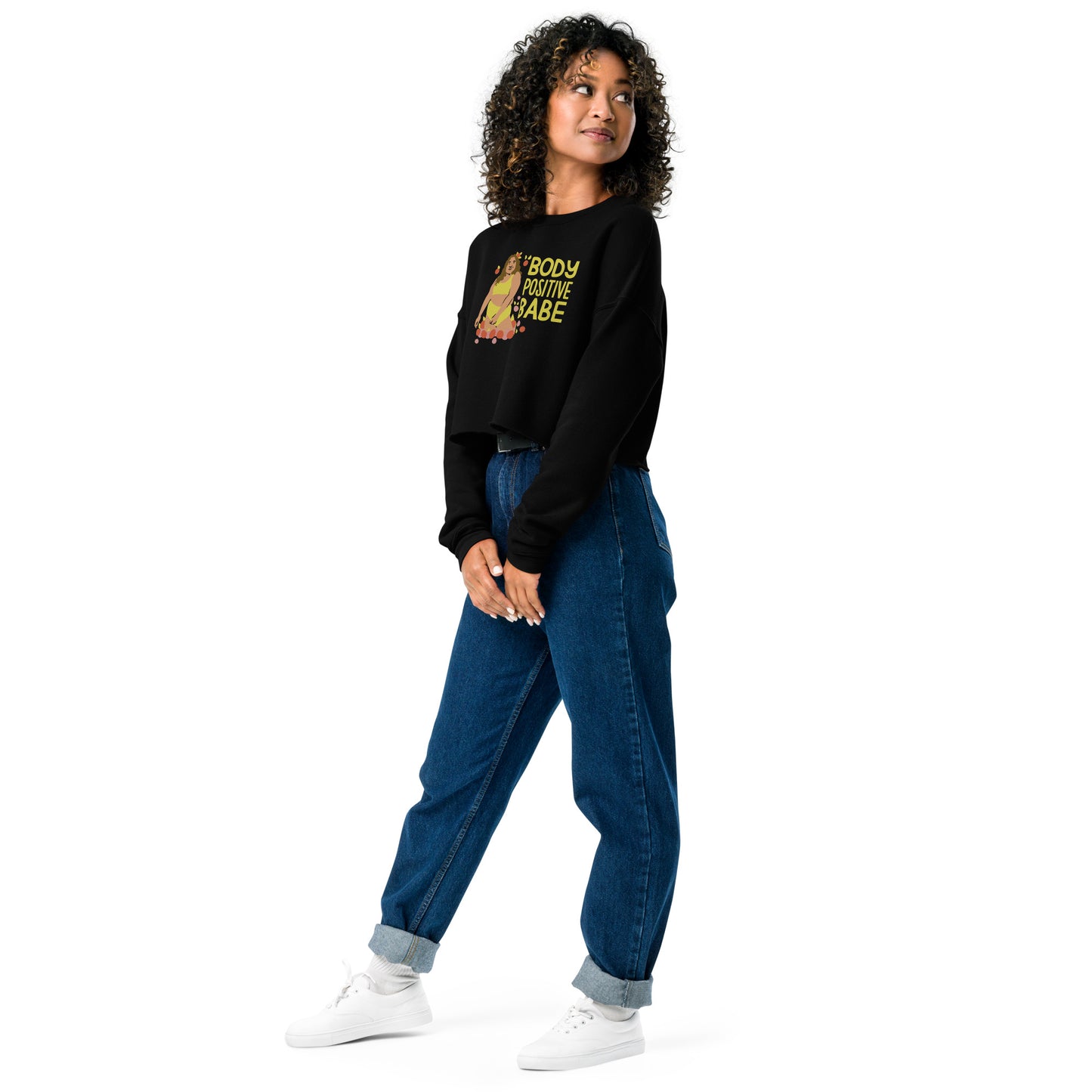 Crop Sweatshirt Womens (Body Positive Babe - Inspiration 005)