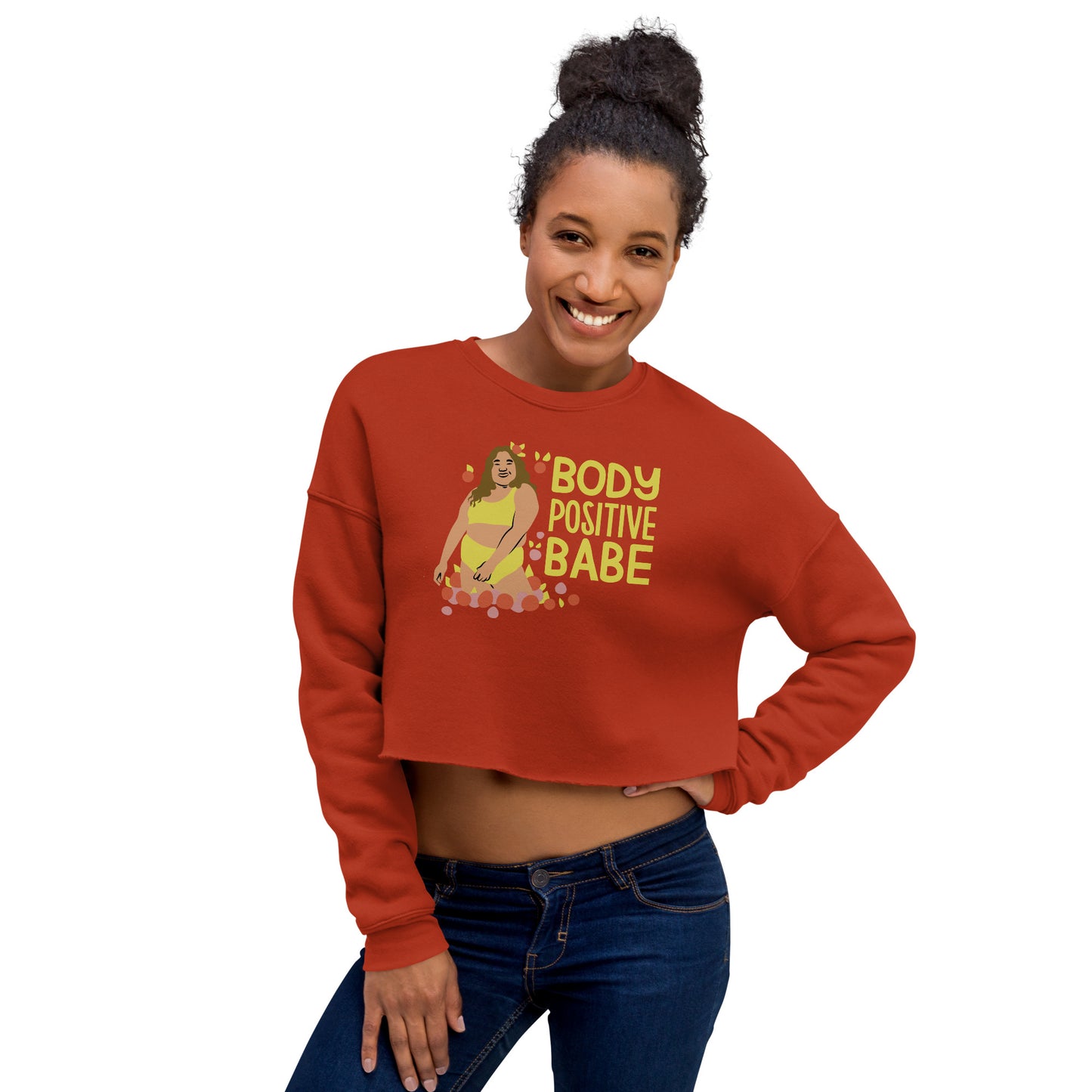 Crop Sweatshirt Womens (Body Positive Babe - Inspiration 005)