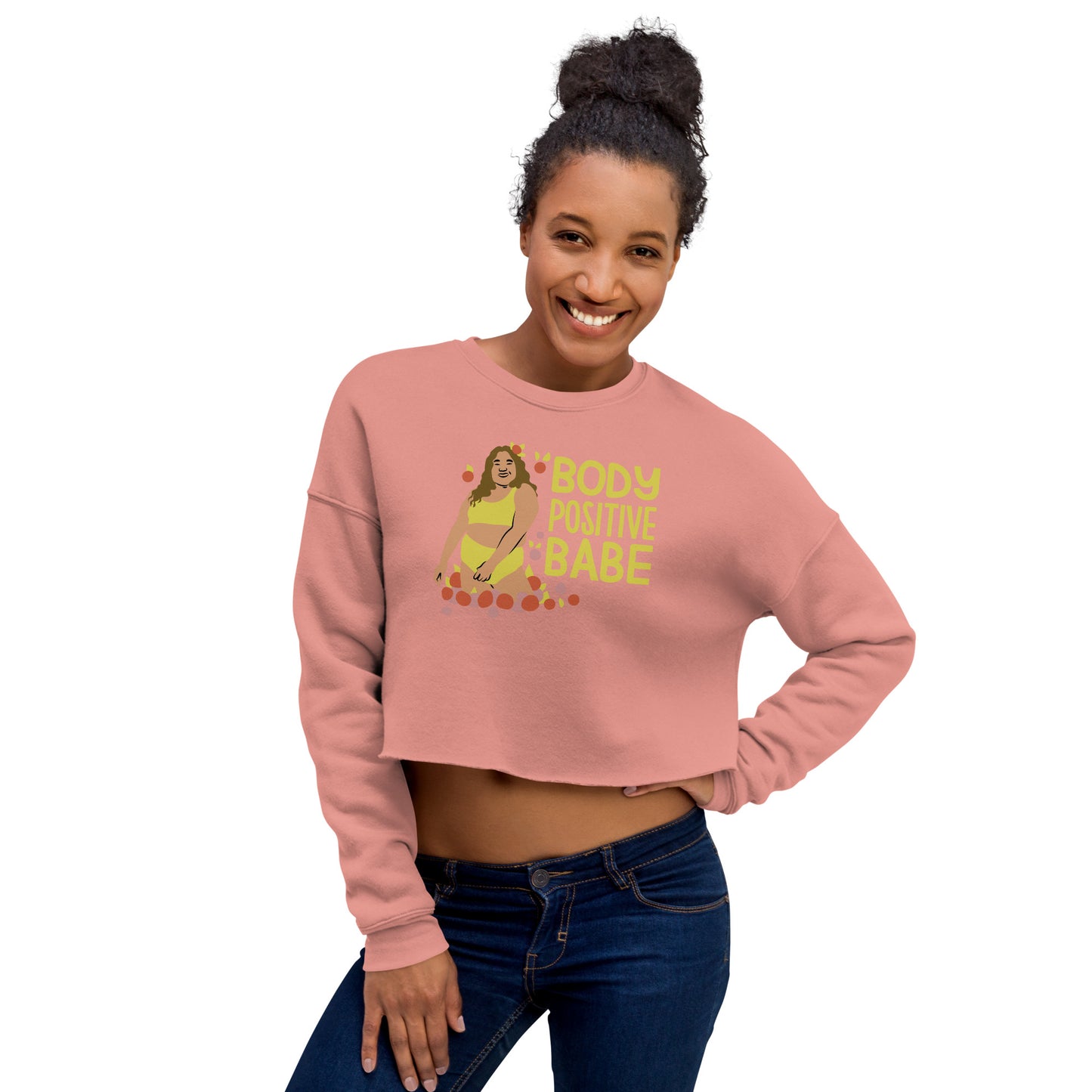 Crop Sweatshirt Womens (Body Positive Babe - Inspiration 005)