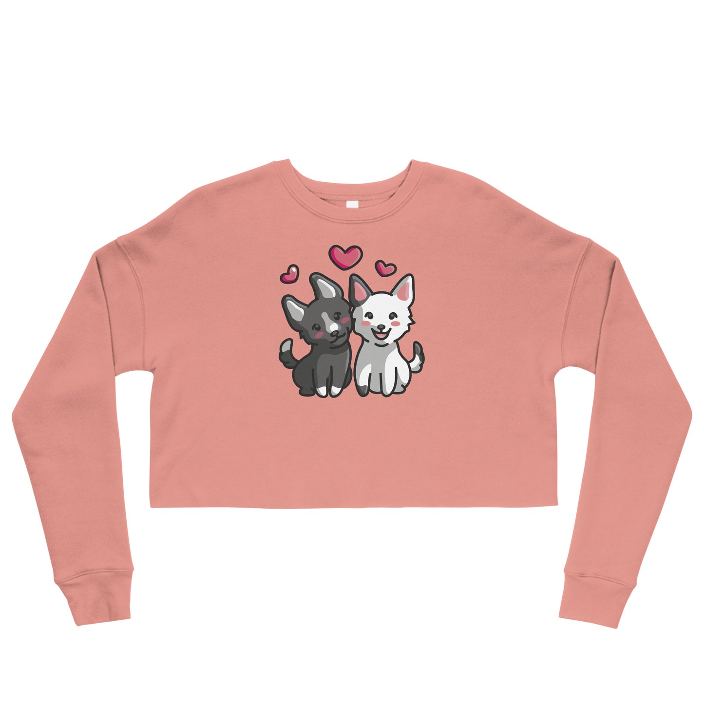 Crop Sweatshirt Womens (Cute Dogs With Heart - Dogs Love Hearts 0028)